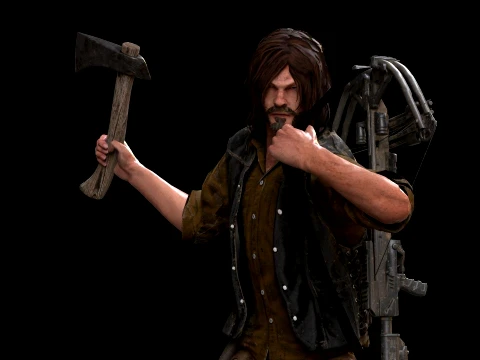 Personaggio 3D Daryl Dixon Fan Art per il rendering in tempo reale Modello 3D