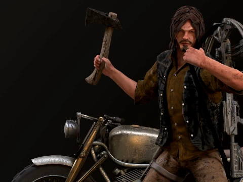 Personaggio 3D Daryl Dixon Fan Art per il rendering in tempo reale Modello 3D