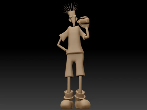 Fido Dido Printable Renderable Figure 3D Print Model