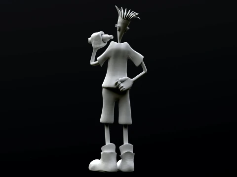 Fido Dido Printable Renderable Figure 3D Print Model