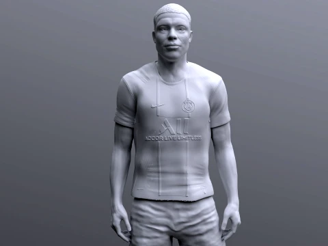 Kylian Mbapp 3D Printable Figure Bust 3D Print Model