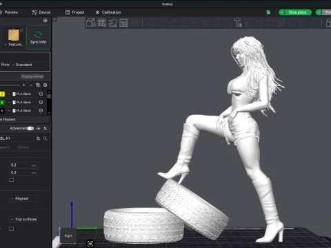 Lady Car 3D Printable Figure 3D Print Model