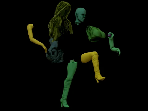 Lady Car 3D Printable Figure 3D Print Model