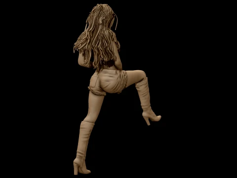 Lady Car 3D Printable Figure 3D Print Model