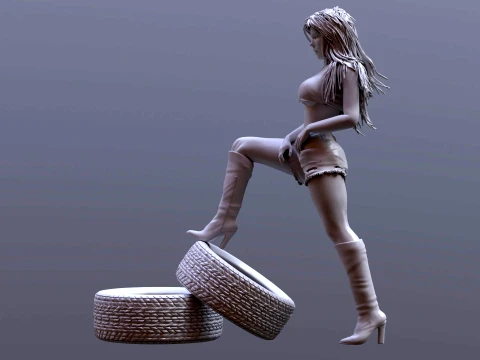 Lady Car 3D Printable Figure 3D Print Model