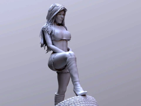 Lady Car 3D Printable Figure 3D Print Model
