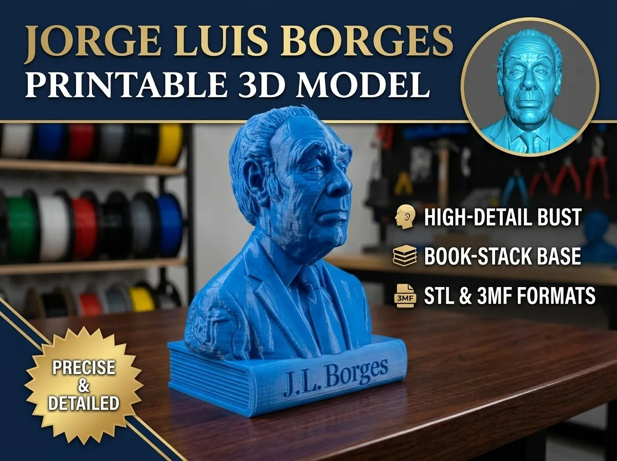 Jorge Luis Borges - Printable 3D print model 3D Print Model .c4d .max .obj .3ds .fbx .stl .blend 