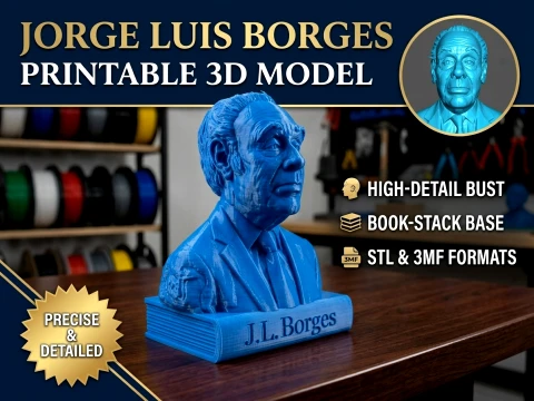 Jorge Luis Borges - Printable 3D print model 3D Print Model