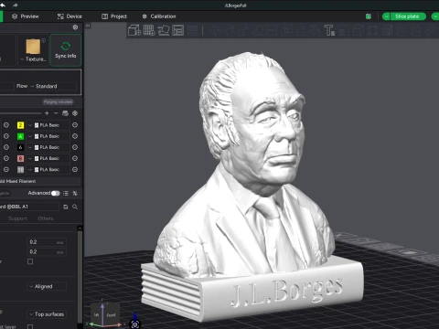 Jorge Luis Borges - Printable 3D print model 3D Print Model
