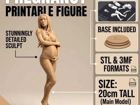 Hamilelik yazdırılabilir rakam 3D Baskı Modeli