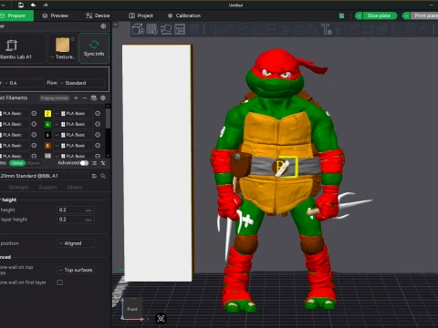 TMNT Raphael Mutant Mayhem Color 3D Printable Figure 3D Print Model