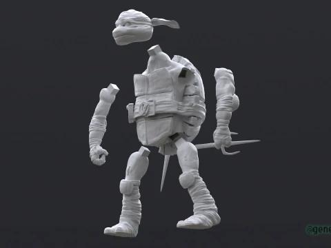 TMNT Raphael Mutant Mayhem Color 3D Printable Figure 3D Print Model