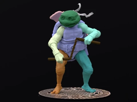 TMNT Michelangelo Mutant Mayhem Figura stampabile in 3D a colori Modello di stampa 3D