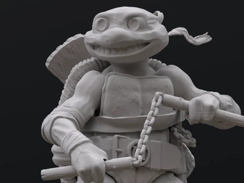 TMNT Michelangelo Mutant Mayhem Figura stampabile in 3D a colori Modello di stampa 3D