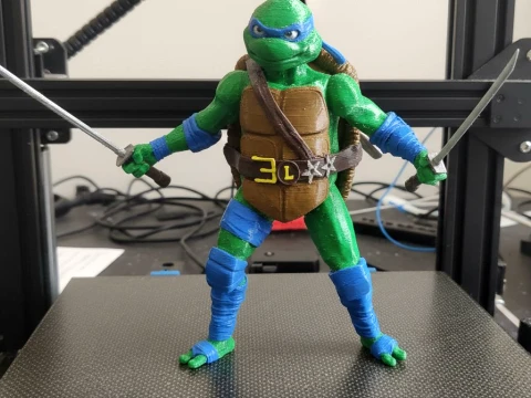 TMNT Leonardo Mutant Mayhem Color 3D Printable Figure 3D Print Model
