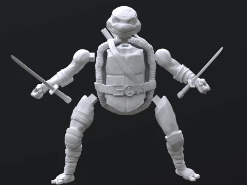 TMNT Leonardo Mutant Mayhem Color 3D Printable Figure 3D Print Model
