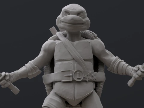 TMNT Leonardo Mutant Mayhem Color 3D Printable Figure 3D Print Model