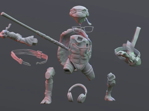 TMNT Donatello Mutant Mayhem Figura stampabile in 3D a colori Modello di stampa 3D