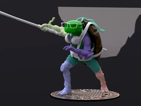 TMNT Donatello Mutant Mayhem Figura stampabile in 3D a colori Modello di stampa 3D