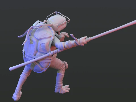 TMNT Donatello Mutant Mayhem Figura stampabile in 3D a colori Modello di stampa 3D