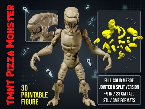 Figurine imprimable TMNT Pizza Monster Modèles 3D en vedette