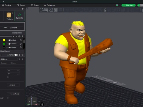 TMNT Rocksteady Premutation 3D Color Printable Figure 3D Print Model