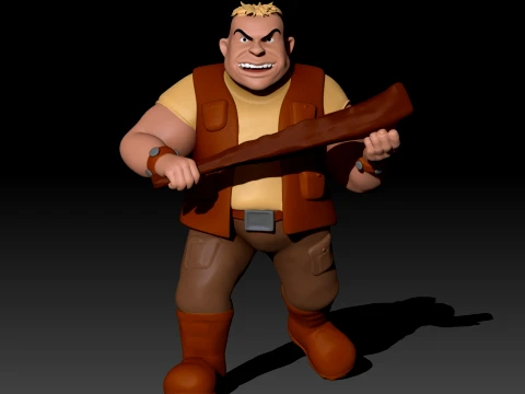 TMNT Rocksteady Premutation 3D Color Printable Figure 3D Print Model