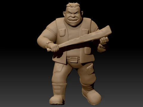 TMNT Rocksteady Premutation 3D Color Printable Figure 3D Print Model