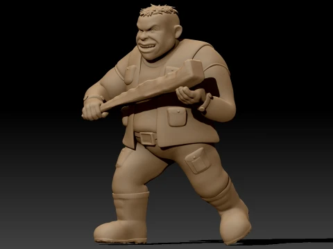 TMNT Rocksteady Premutation 3D Color Printable Figure 3D Print Model