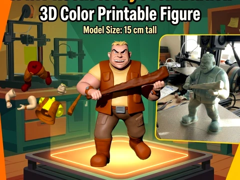 TMNT Rocksteady Premutation 3D Color Printable Figure 3D Print Model