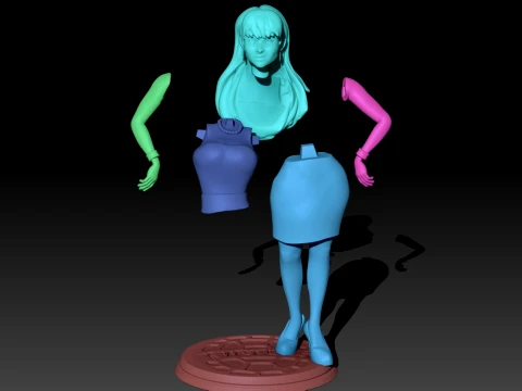 TMNT ティファニー 1987 カラー印刷可能フィギュア 3Dプリントモデル