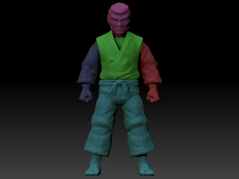 TMNT Hamato Yoshi Pre-Mutation Color Printable Figure 3D Print Model