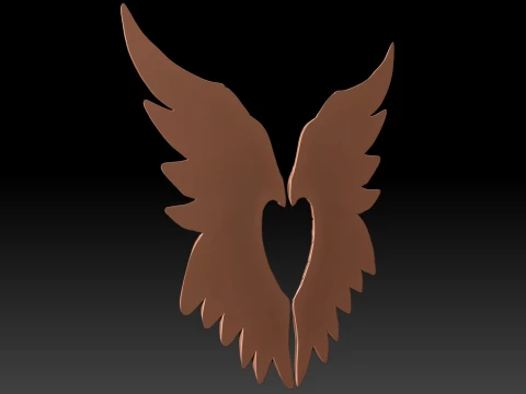 Heart Wings 3D Printable Ornament 3D Print Model