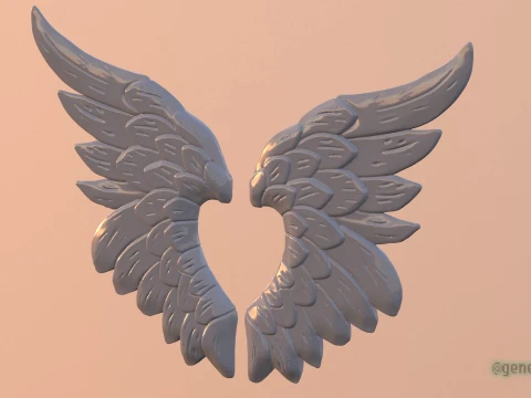 Heart Wings 3D Printable Ornament 3D Print Model