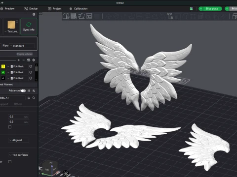 Heart Wings 3D Printable Ornament 3D Print Model