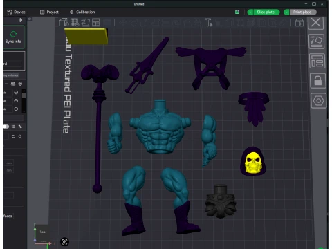 Skeletor 80s Articulated Color Printable Figure 3D Print Model