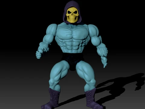Skeletor 80s Articulated Color Printable Figure 3D Print Model