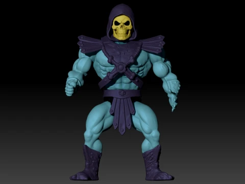 Skeletor 80s Articulated Color Printable Figure 3D Print Model