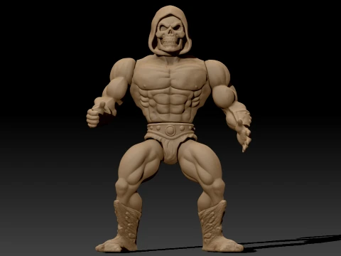 Skeletor 80s Articulated Color Printable Figure 3D Print Model