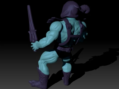 Skeletor 80s Articulated Color Printable Figure 3D Print Model