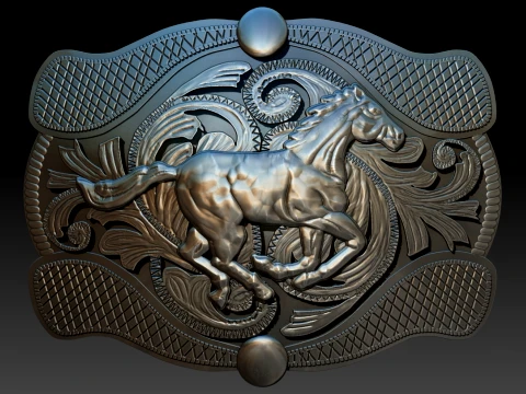 Horse belt buckle Printable 3D Print Model