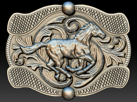 Horse belt buckle Printable 3D Print Model