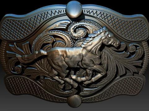 Horse belt buckle Printable 3D Print Model