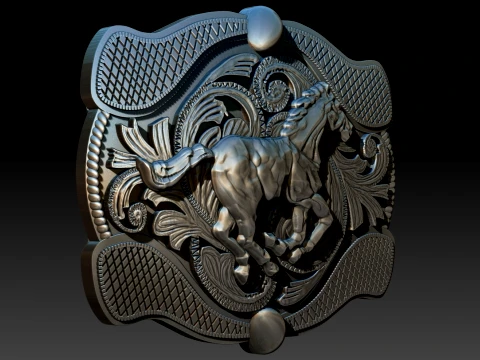 Horse belt buckle Printable 3D Print Model