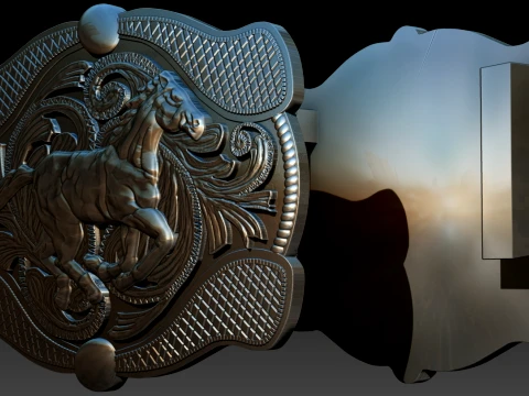 Horse belt buckle Printable 3D Print Model