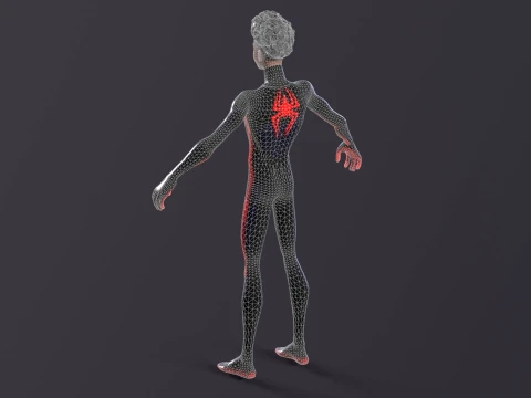 Miles Morales Homem-Aranha PBR Modelo animado low-poly Modelo 3D