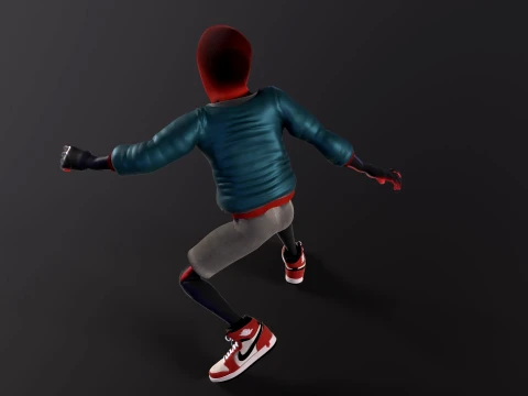 Miles Morales Homem-Aranha PBR Modelo animado low-poly Modelo 3D