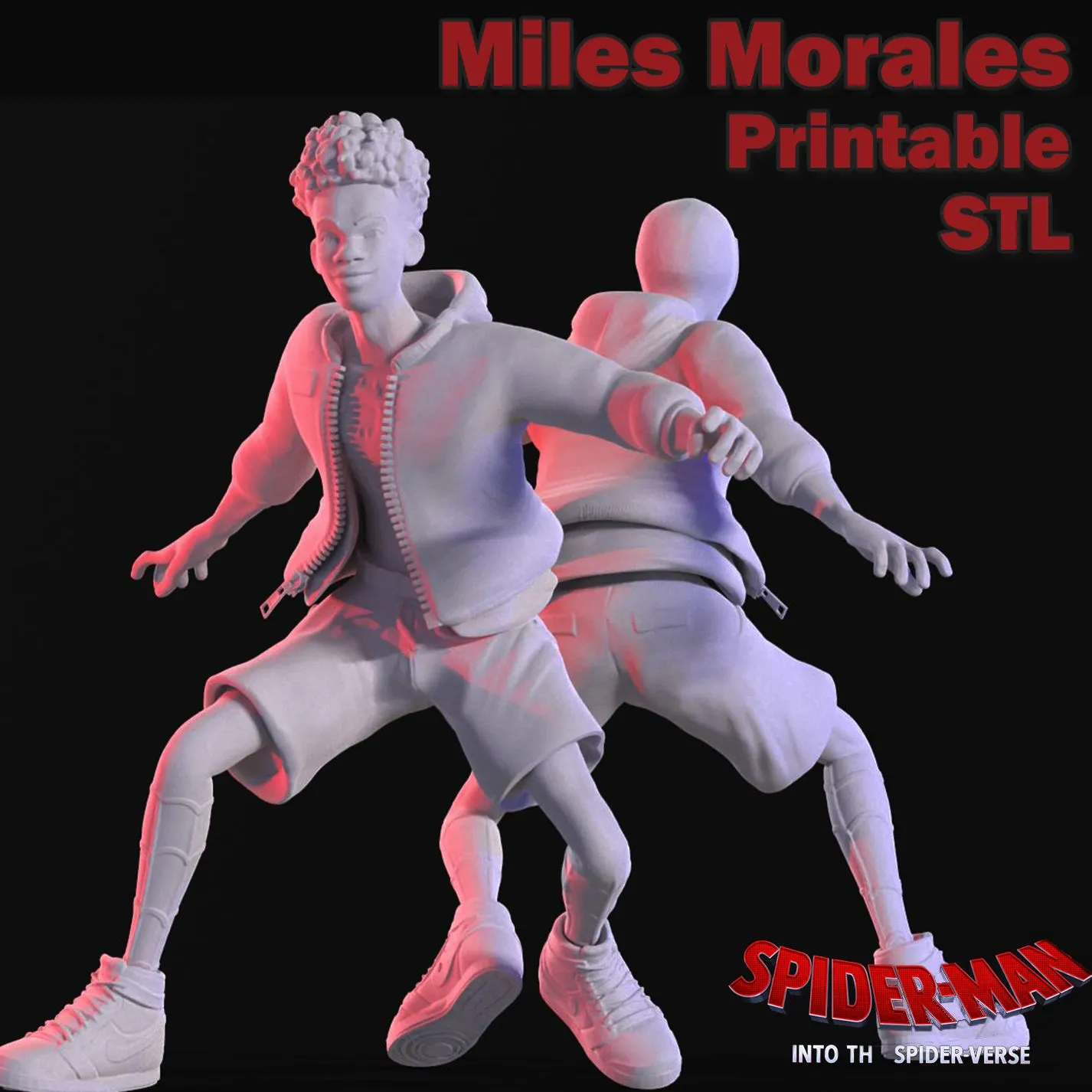 Miles Morales Across the SpiderVerse Printable 3D Print Model .c4d .max .obj .3ds .fbx .stl .blend 