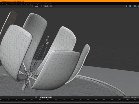 Floralis Generica em tempo real RENDER&Aacute;VEL Modelo 3D