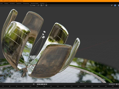 Floralis Generica em tempo real RENDER&Aacute;VEL Modelo 3D